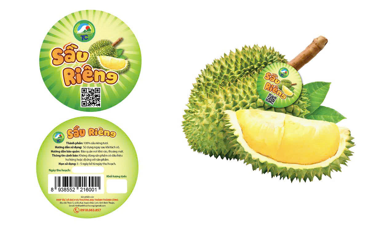 tem dán sầu riêng