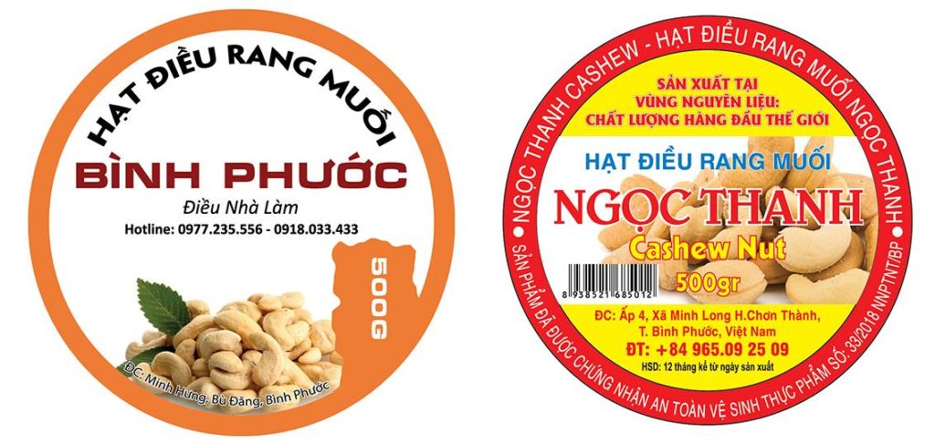 tem nhãn hạt điều