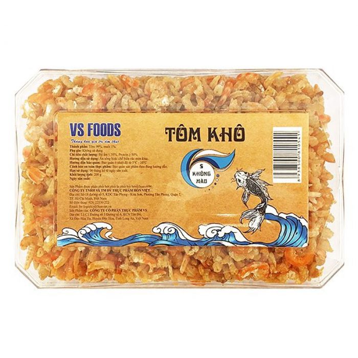 tem nhãn tôm khô