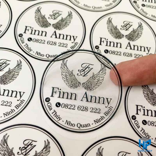 IN TEM NHÃN DECAL TRONG SUỐT SỐ LƯỢNG LỚN CHO CÔNG TY